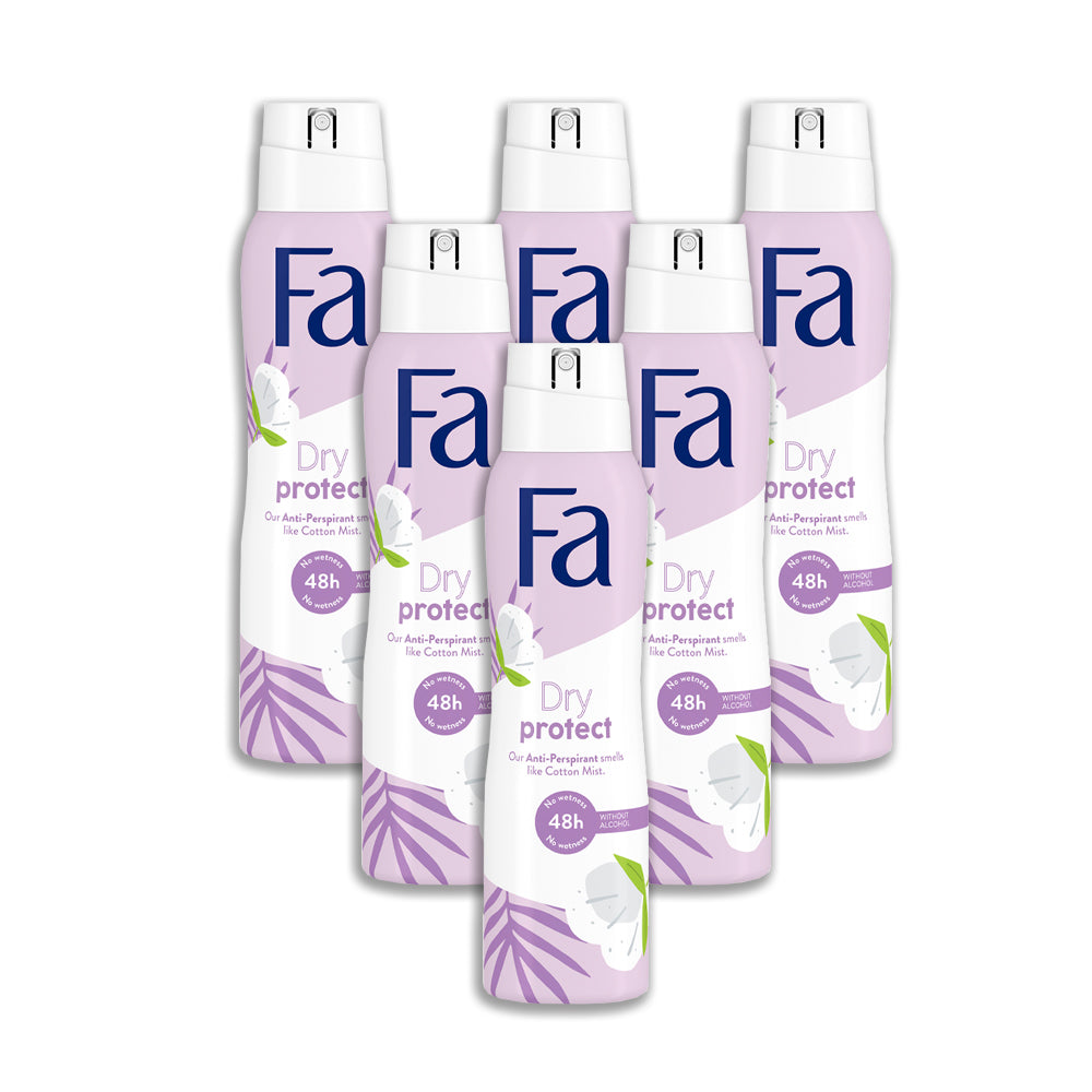 Fa Deo Spray Dry Protect Cotton 150ml (Pack of 6)