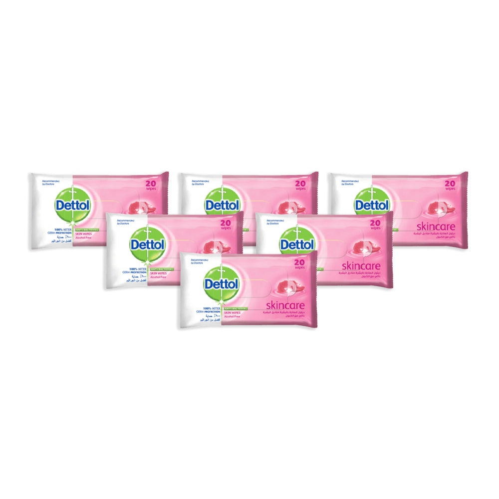 مناديل ديتول المضادة للبكتيريا 10 مناديل - (عبوة من 6 قطع)