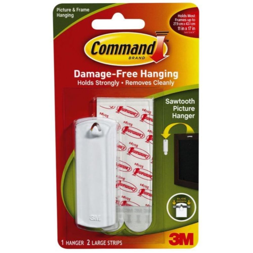 3M Command Sawtooth Picture Hanger With Water Resistant Strips - (Pack of 6) - Billjumla.com