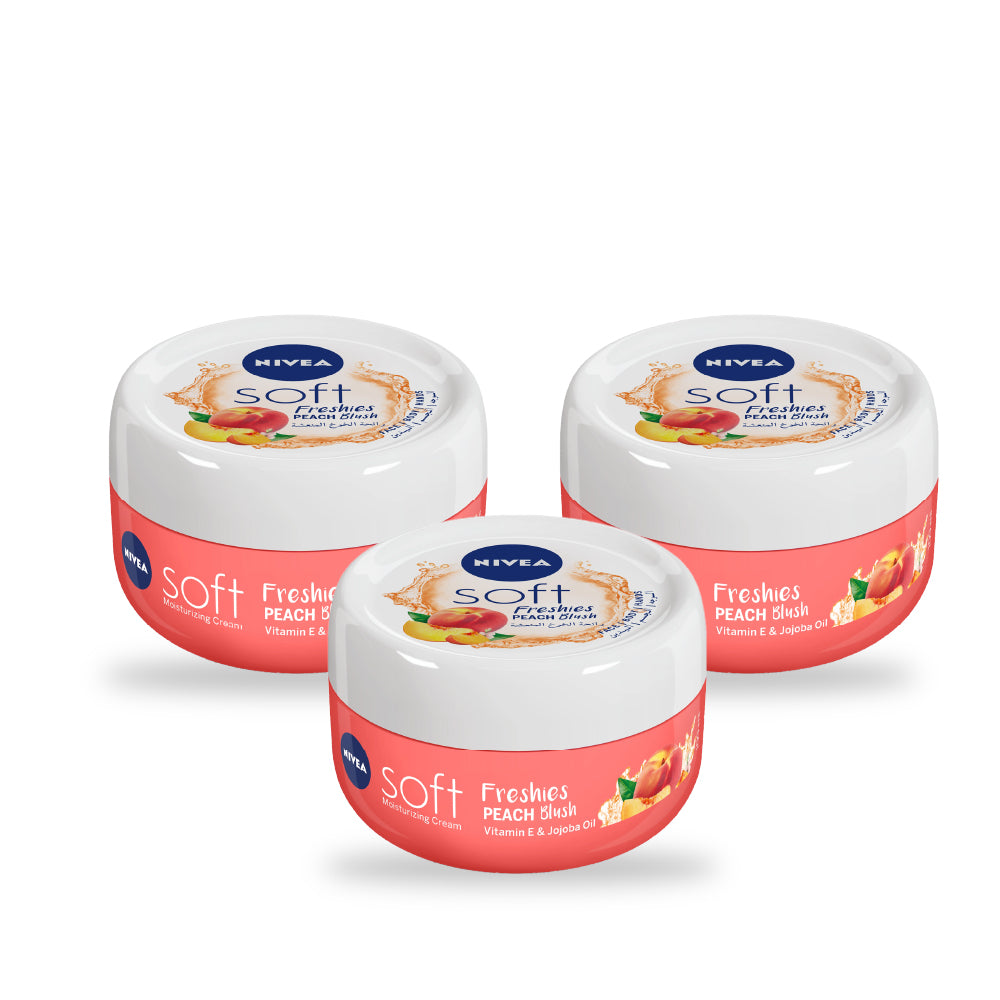 Nivea Soft Jar Peach 100ml (Pack of 3)