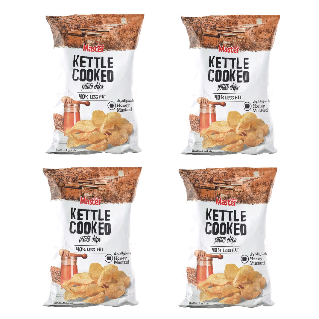 ( مجموعة من 4 أكياس)رقائق البطاطس المطبوخة بالعسل و الخردل 170 غ من ماستر