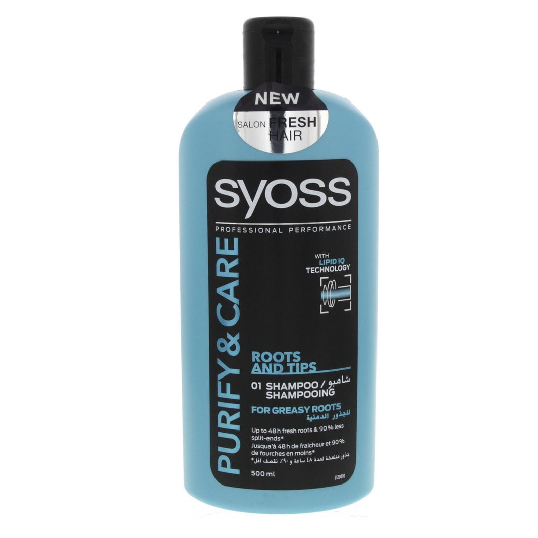 Syoss Purify And Care Roots And Tips Shampoo 500ml (Pack of 3)