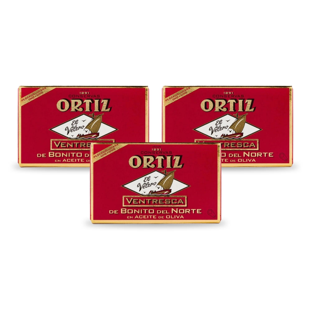 Ortiz White Tuna Belly meat in olive oil 110gm - (Pack of 3)