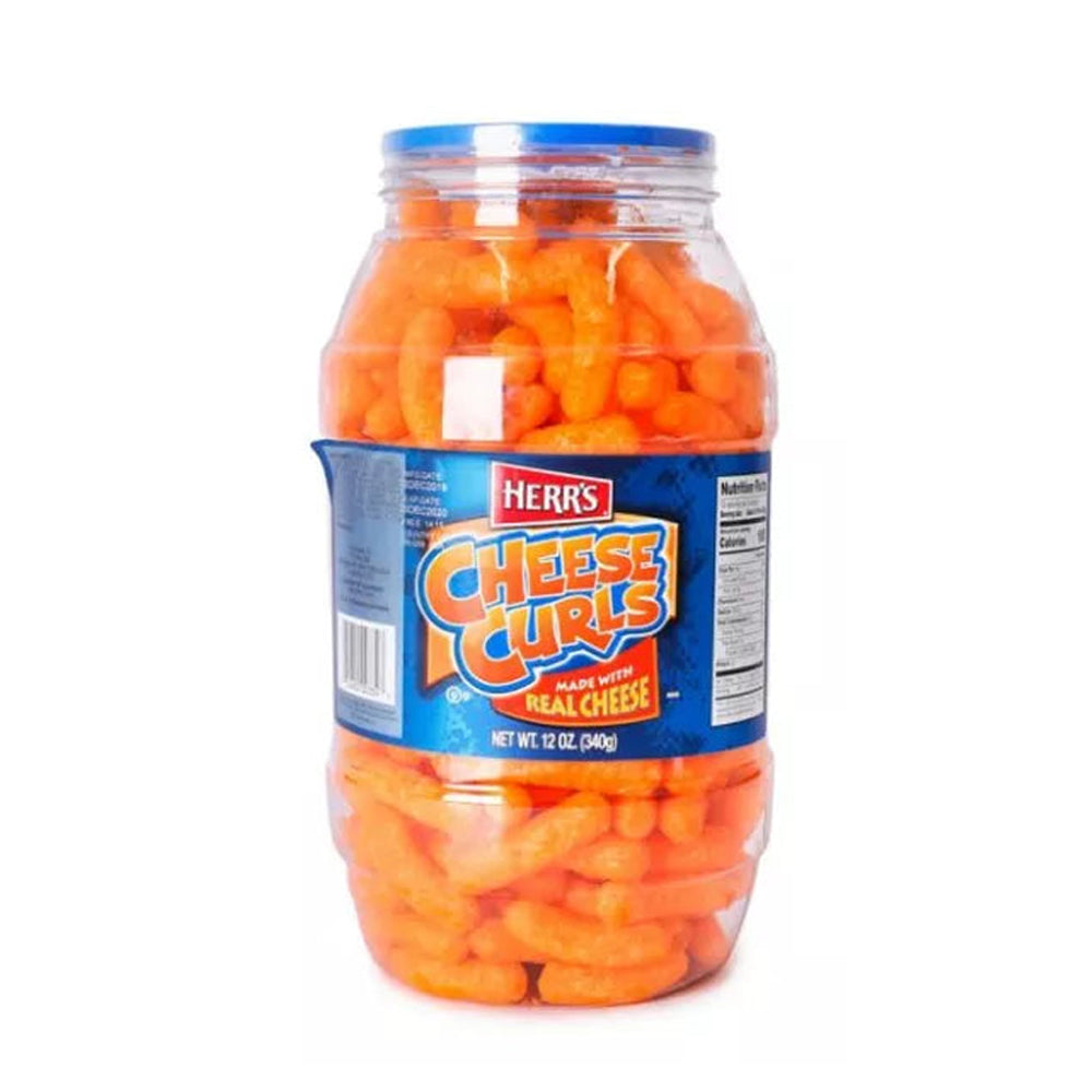 Herr's Cheese Curl Barrel 12 Oz (Pack of 2)