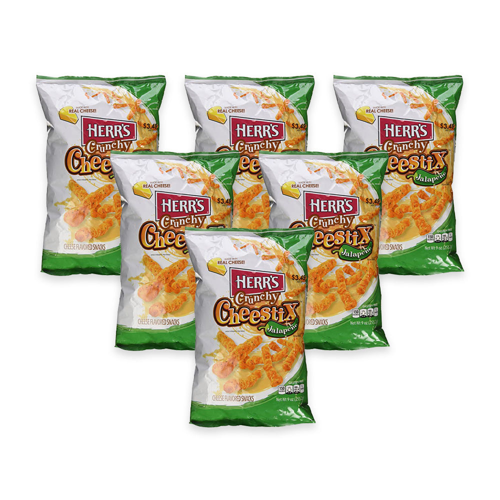 Herr's Jalapeno Crunchy Cheese Stix 9oz (حزمة من 6)