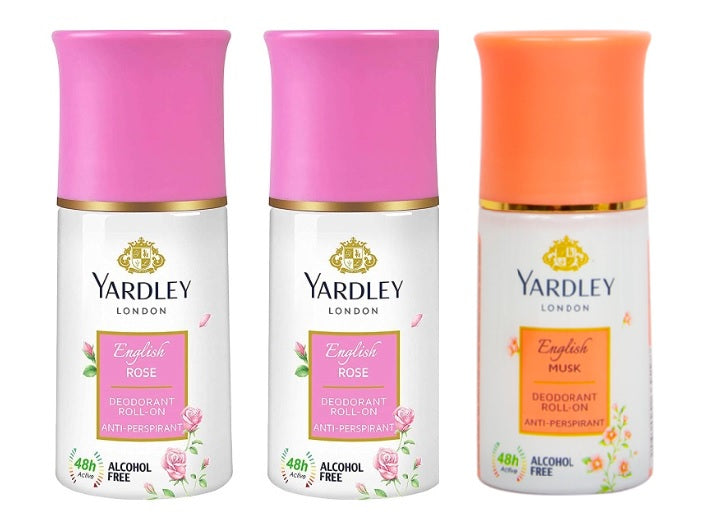 Yardley Roll On 50 ml - 2 English Rose + 1 Musk