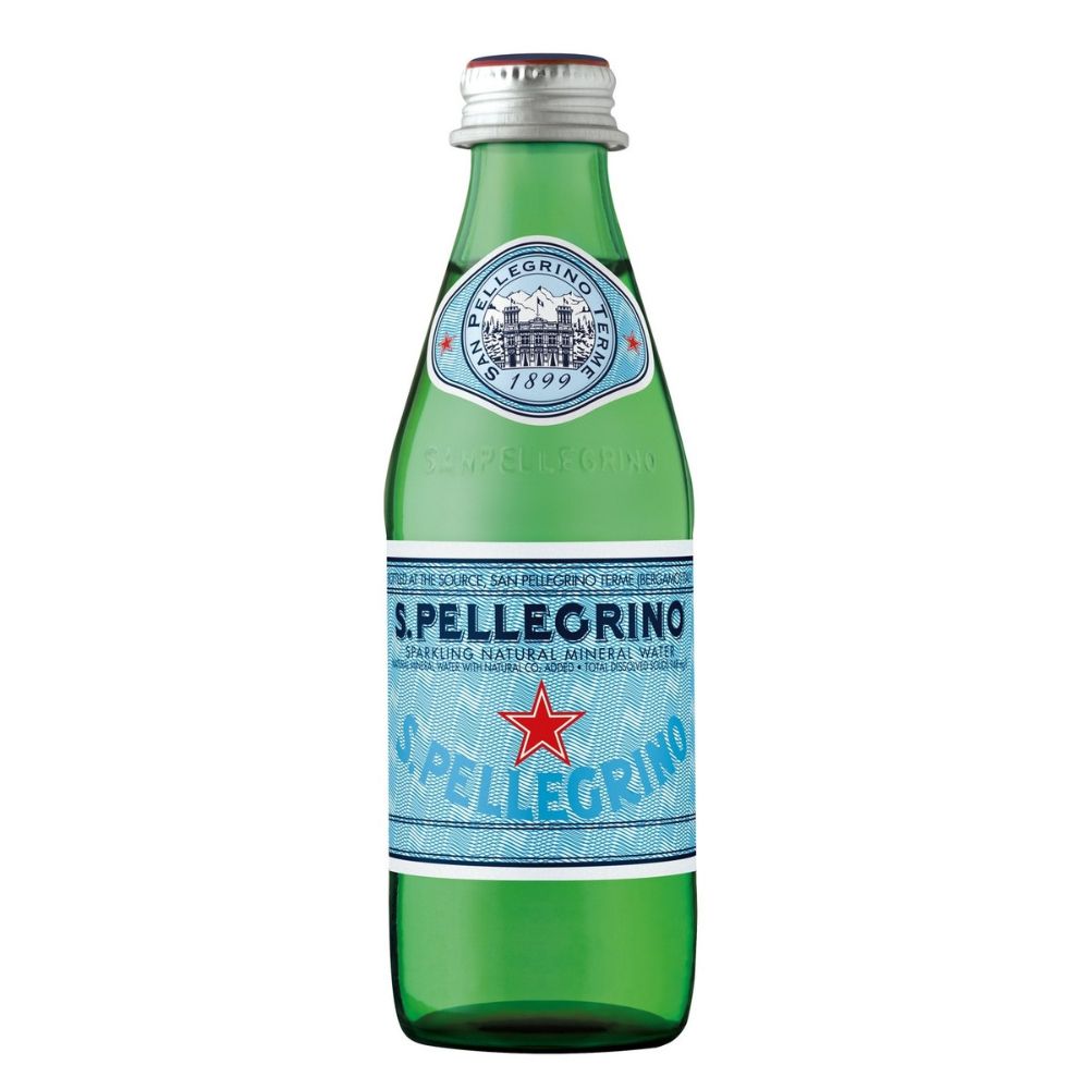 San Pellegrino Sparkling Natural Mineral Water Glass Bottle 250ml - (Pack of 24) - Billjumla.com