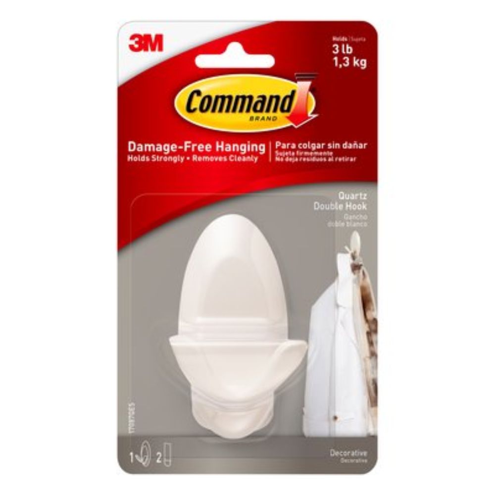 3M Command Quartz Double Hook - (Pack of 4) - Billjumla.com