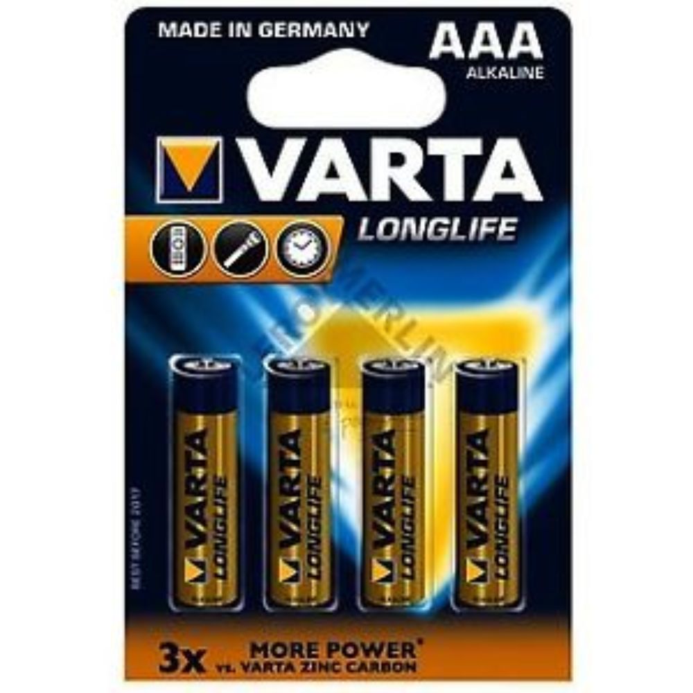 Varta Battery Longlife AAA Alkaline - (4 Pieces x Pack of 6 - Total 24 Pieces) - Billjumla.com