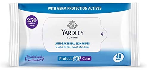 Yardley Antibacterial Wet Wipes - 40S (Pack of 10)
