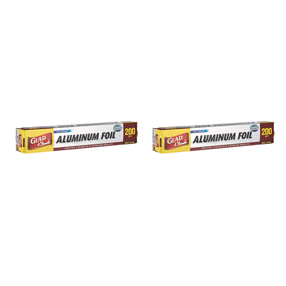 Glad Aluminum Foil 200 Square Feet (Pack of 2)