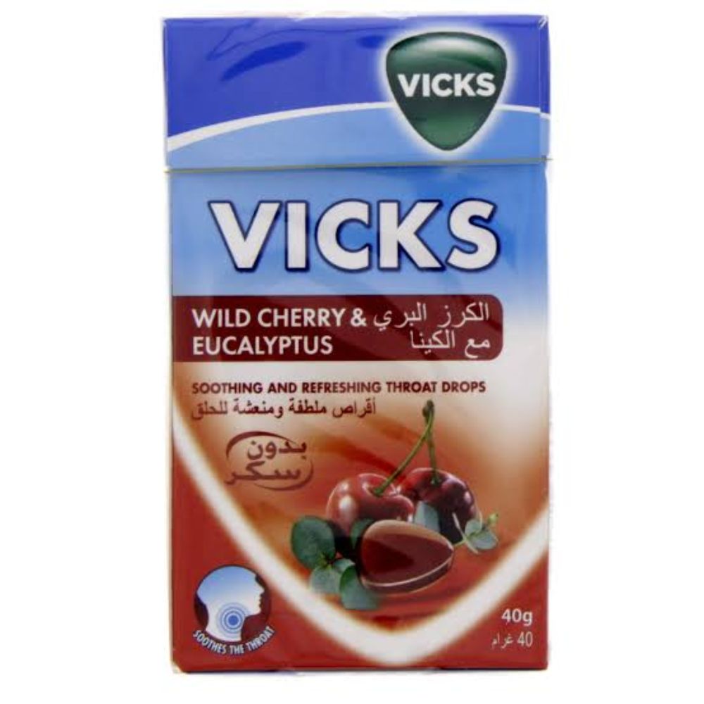 Vicks Soothing Throat Drops Drops Cherry 40 Gm (Pack Of 10) - Billjumla.com