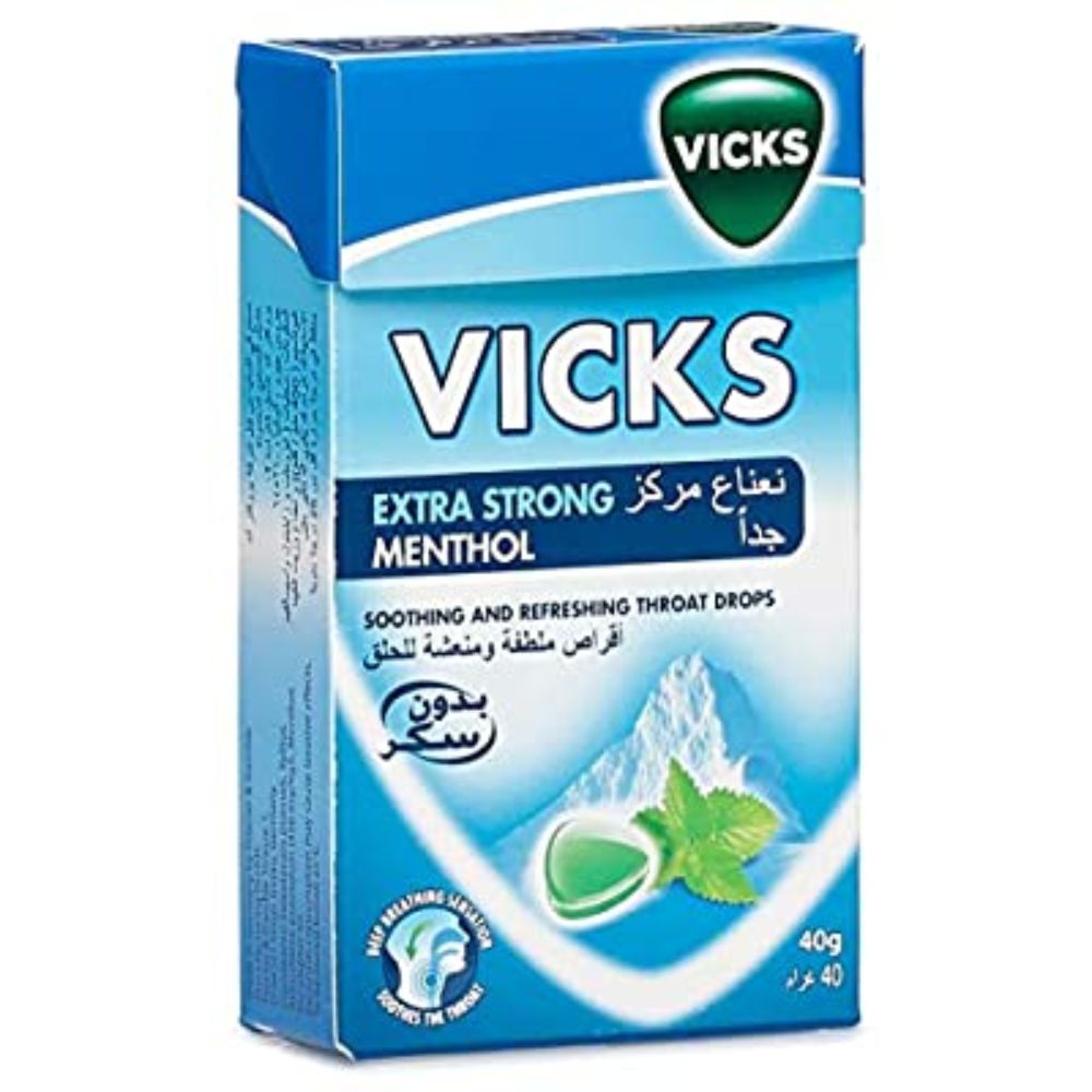 Vicks Soothing Throat Drops Extra Strong Menthol 40 Gm (Pack Of 10) - Billjumla.com