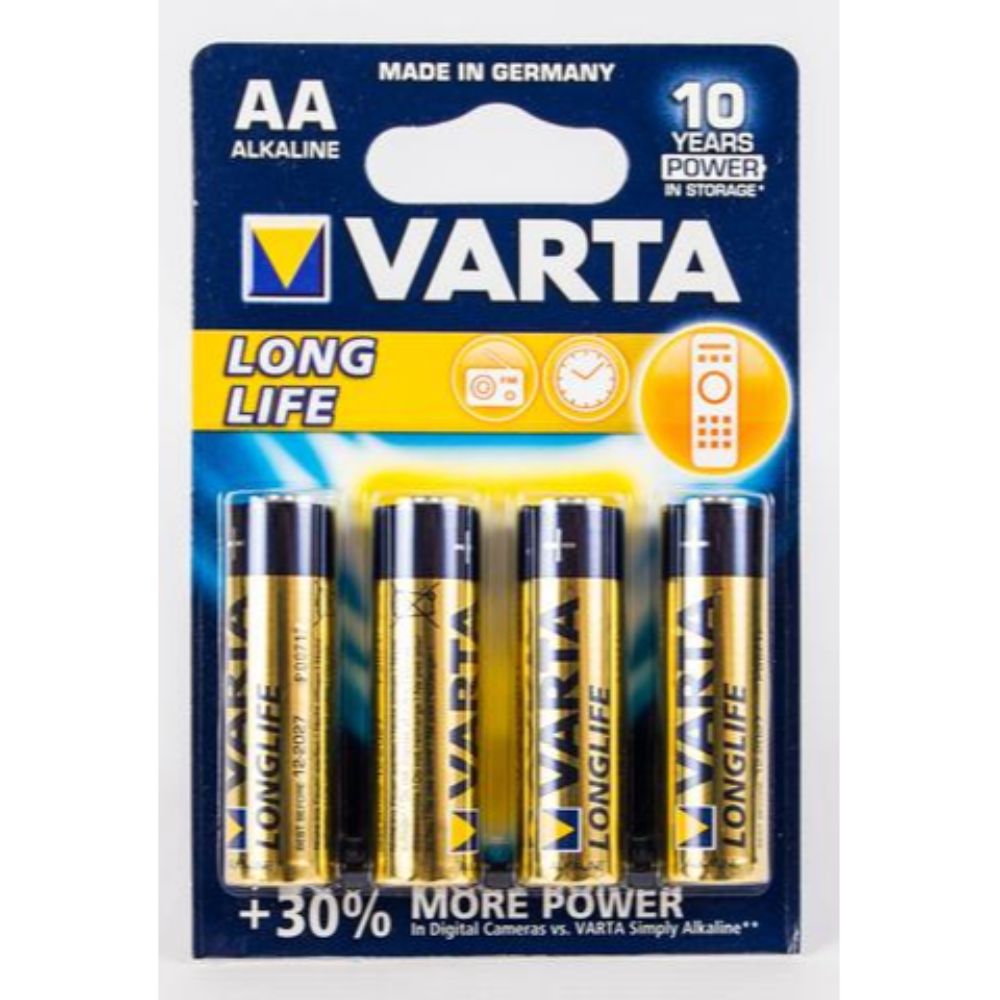 Varta Battery Longlife AA Alkaline - (Pack of 4) - Billjumla.com