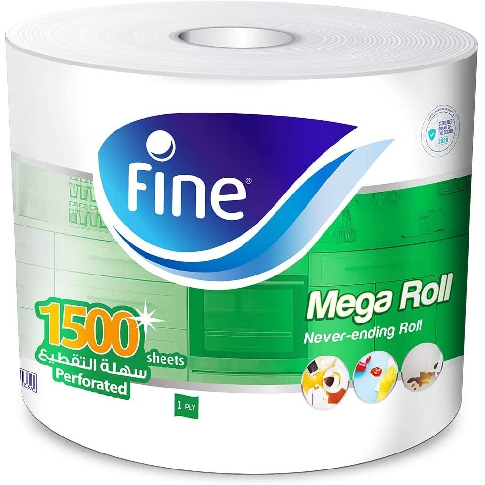 Fine Household Rolls 2 PLY, 1500 Sheets - (Pack of 6) - Total 6 Rolls - Billjumla.com