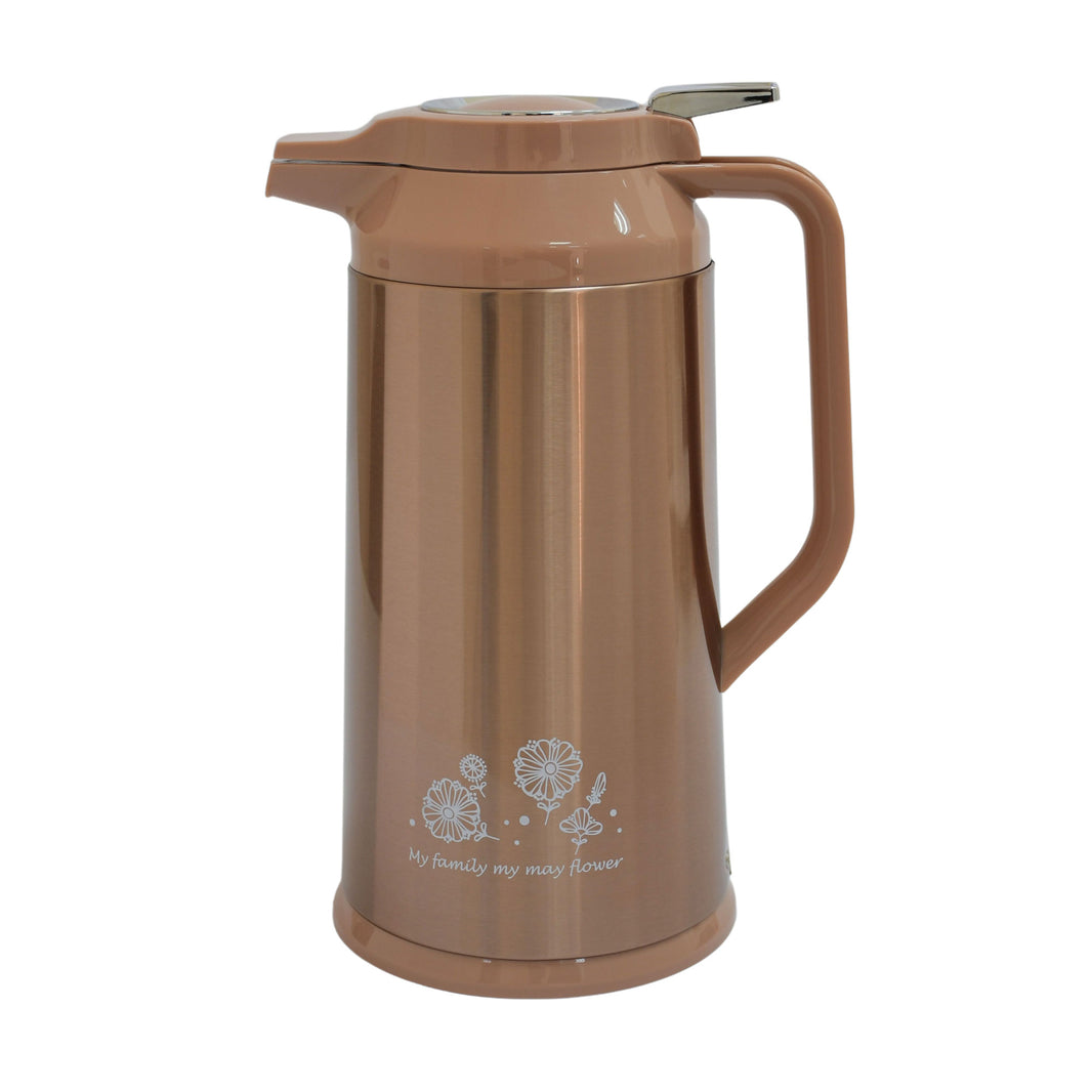 ترمس مفرغ من الهواء باللون الأزرق الملكي لون ذهبي وردي 1.6 لتر