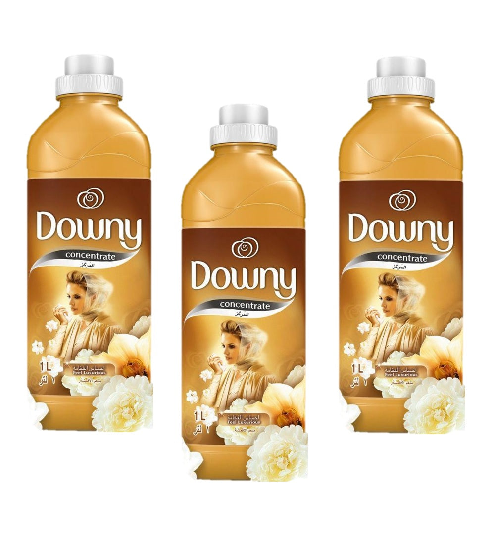 منعم الأقمشة المركز داوني يشعر بالفخامة (ذهبي) 0.9 لتر (عبوة من 3 قطع)