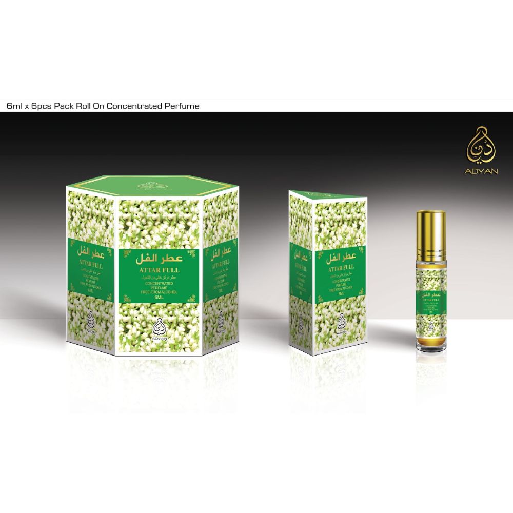 Adyan Roll On Attarful 6ml - (3 Packs - Total 18 Pieces) - Billjumla.com