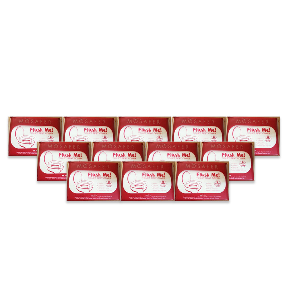 مسافر غطاء مقعد التواليت استعمال مرة واحدة أبيض صغير عبوة من 12 قطعة