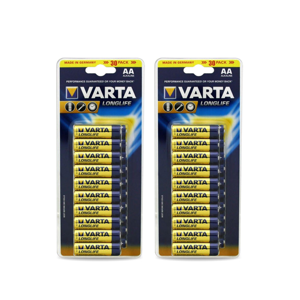 Varta Battery Longlife AA Alkaline - (20 Pieces x Pack of 2 - Total 40 Pieces)