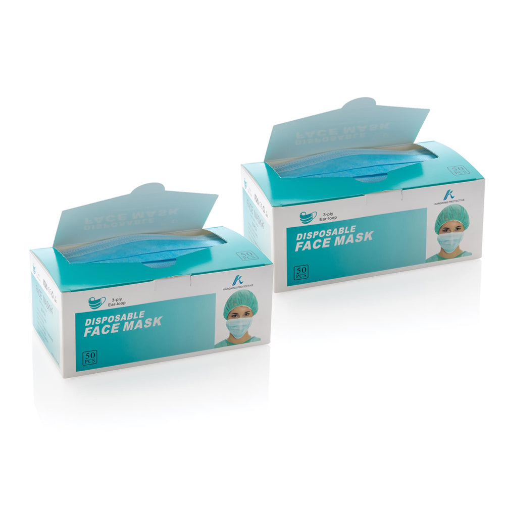 قناع للوجه يمكن التخلص منه 3 طبقات 50 قطعة (عبوة من علبتين)