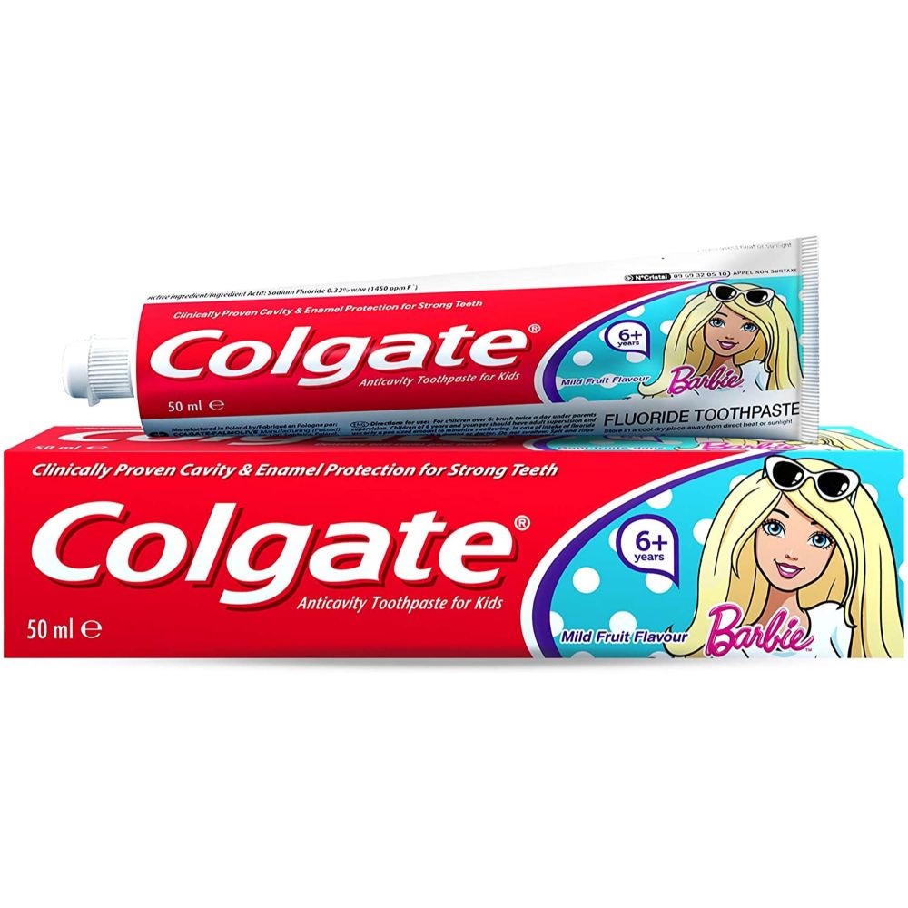 Colgate Kids Girls Fluoride Toothpaste 6+ Barbie 50ml - Pack of 6 - Billjumla.com