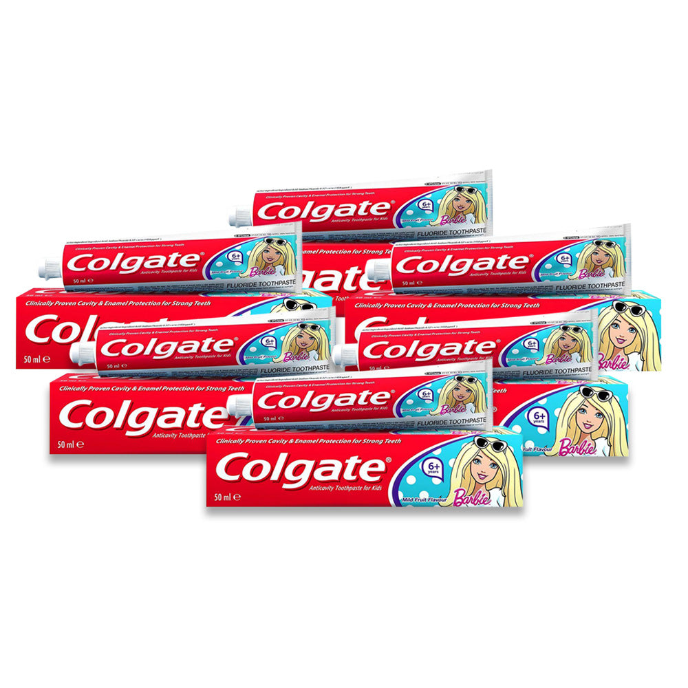 Colgate Kids Girls Fluoride Toothpaste 6+ Barbie 50ml - Pack of 6
