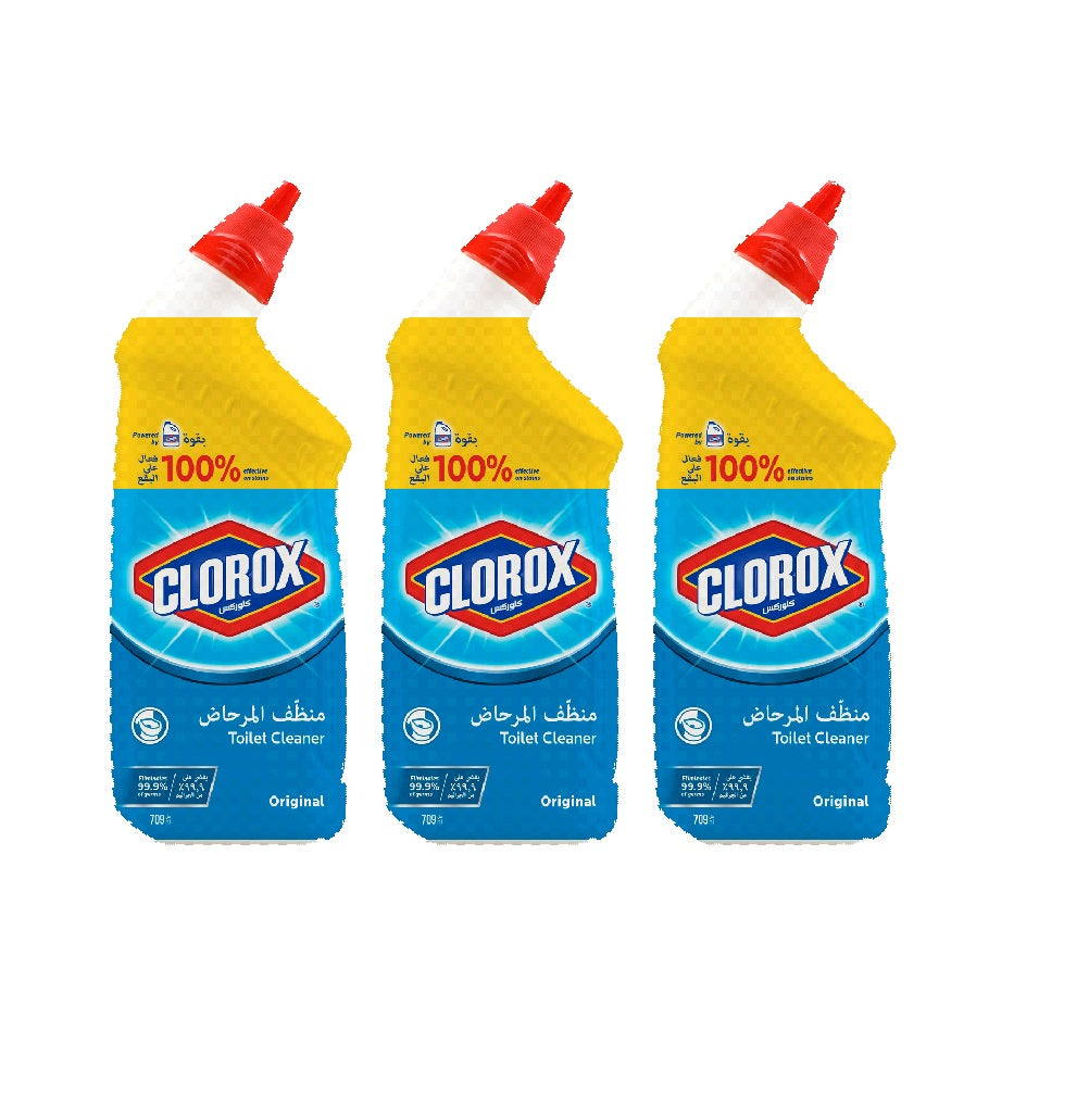 Clorox Toilet Bowl Cleaner Clinging Bleach Gel 709ml - (Pack of 3)