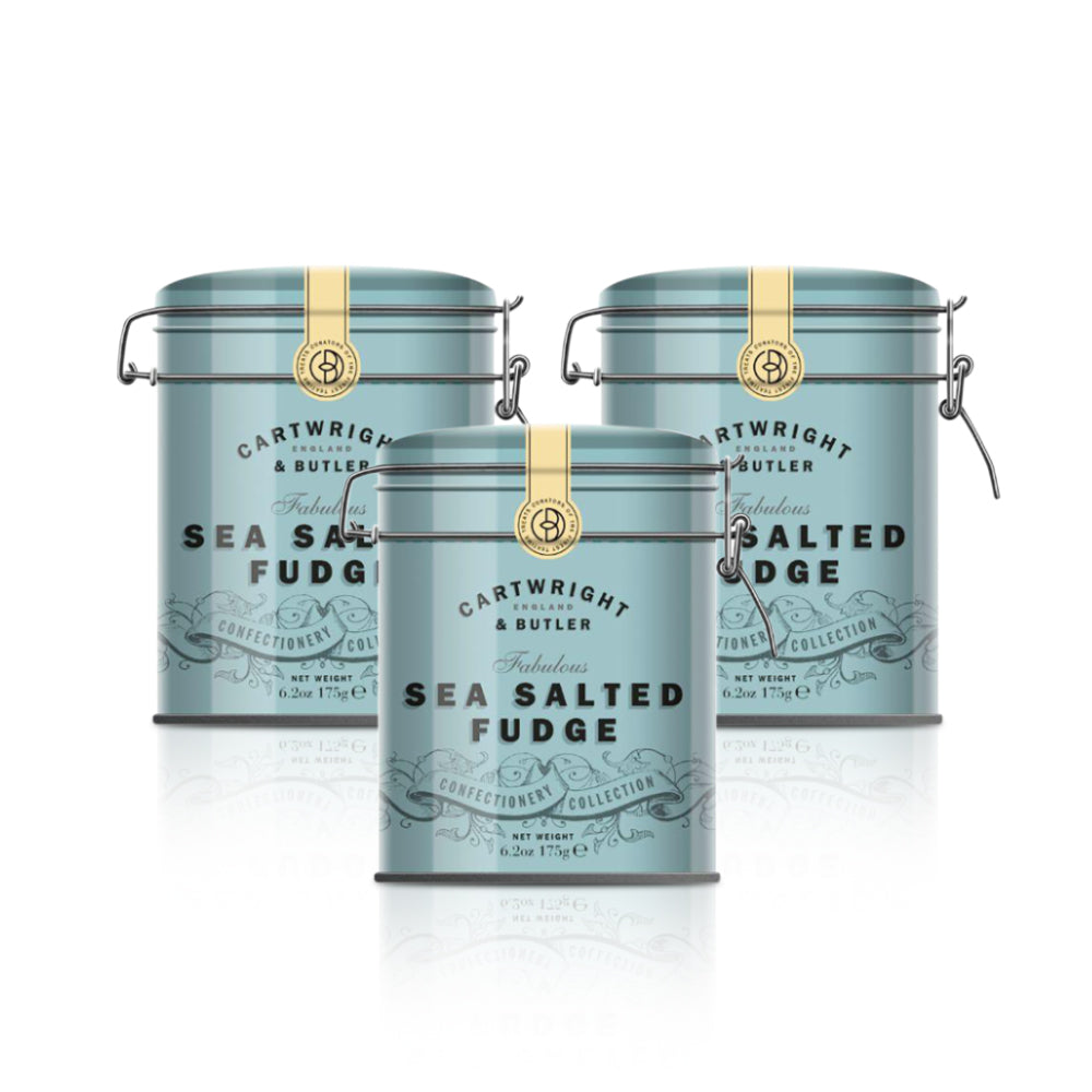 Cartwright & Butler Salted Caramel Fudge in Tin (Pack of 3)
