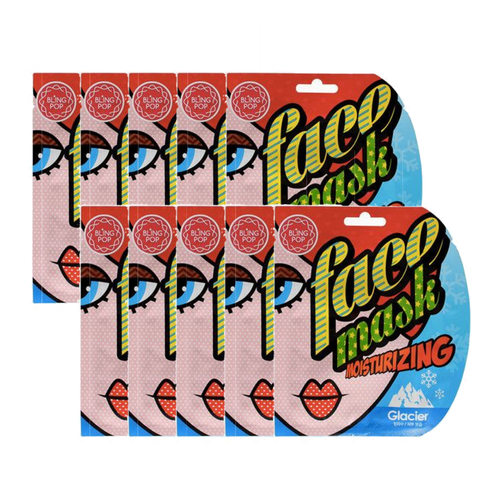 Blingpop Glacier Moisturizing Face Mask - Pack of 10 Pieces