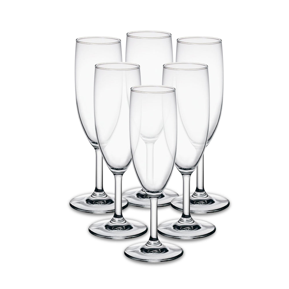 اكواب غلوبو فلوت الزجتجية من بورميولي روكو بسعة 170 مل (مجموعة من 6 اكواب)