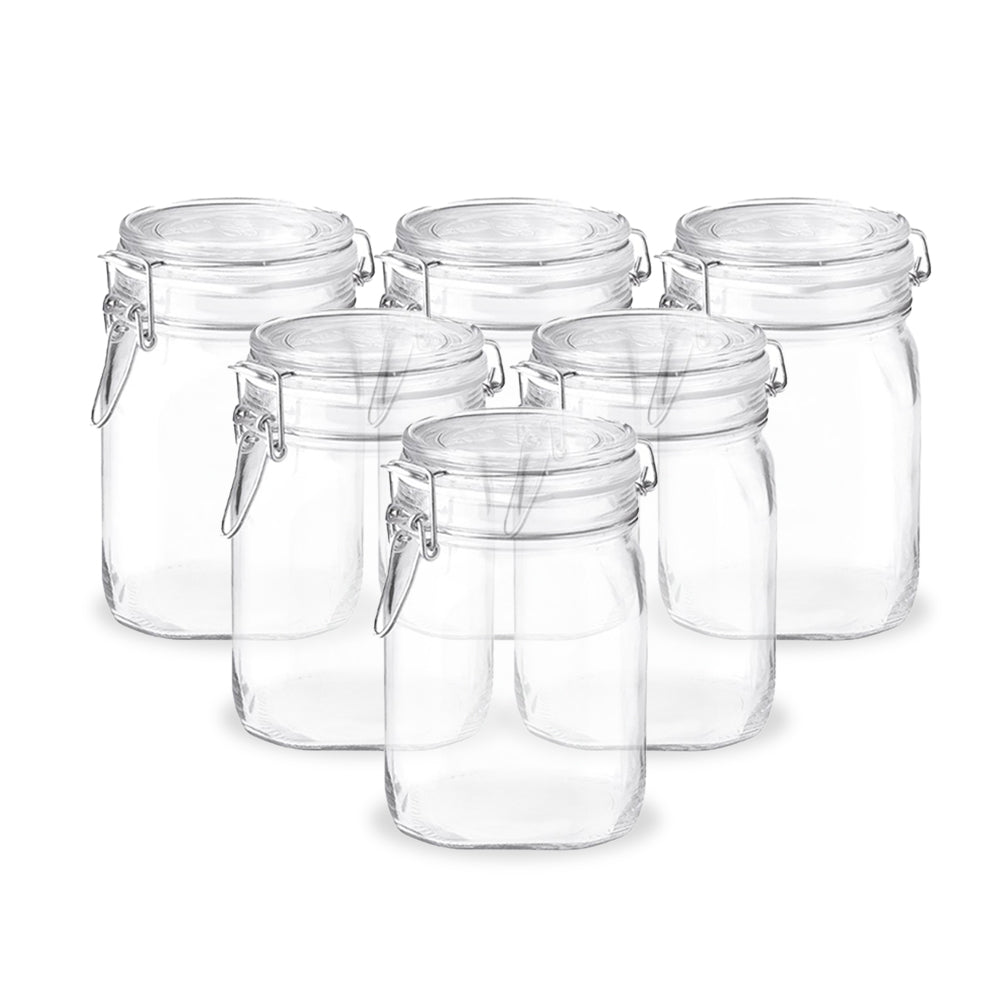 جرة فيدو الزجاجية من بورميولي روكو بسعة1 لتر (مجموعة من 6 جرات)