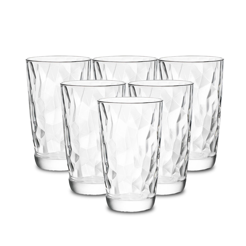 اكواب دايمند كولر الزجاجية من بورميولي روكو بسعة 470 مل( مجموعة من 6 اكواب)