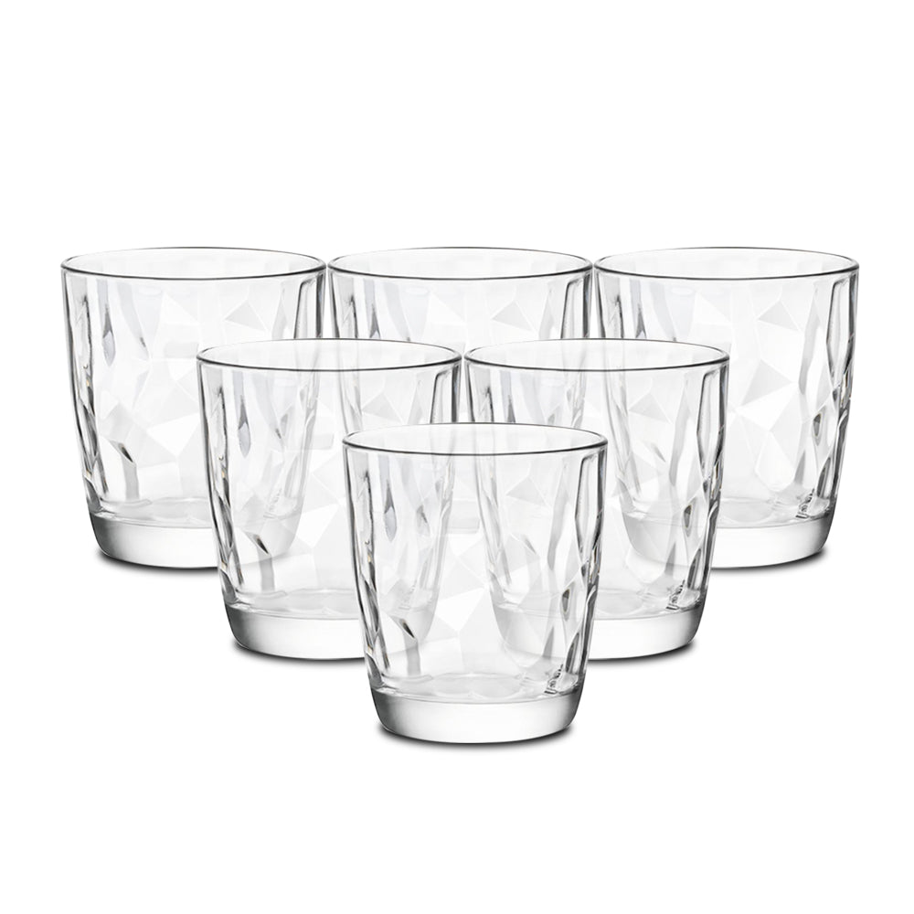 اكواب الماء دايموند واتر الزجاجية من بورميولي روكو بسعة 305 مل (مجموعة من 6 اكواب)