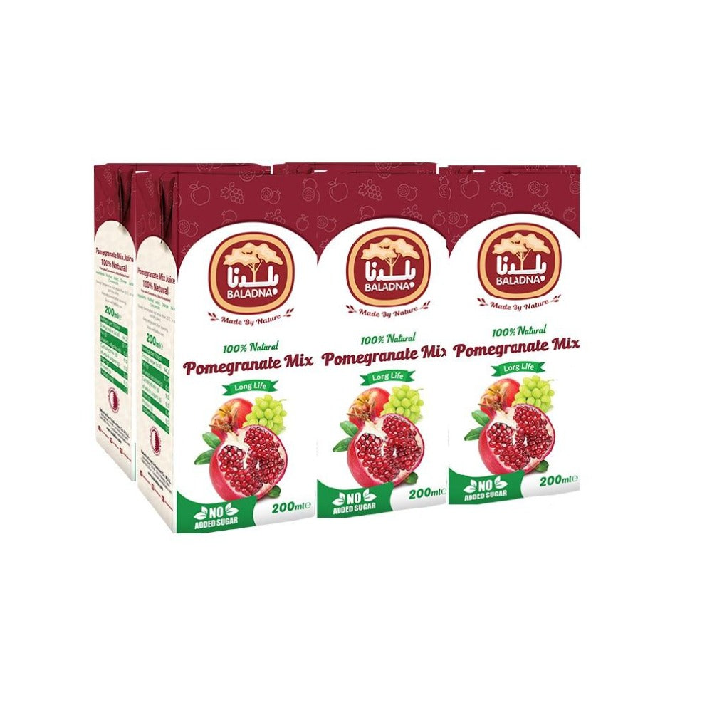 Baladna Long Life Pomegranate Mix Juice 200ml - Pack of 24