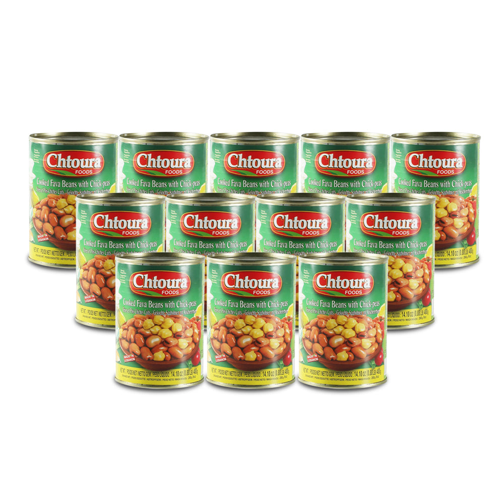 شتوره فود فول مدمس مع حمص 400غ مجموعة من 24 علبة