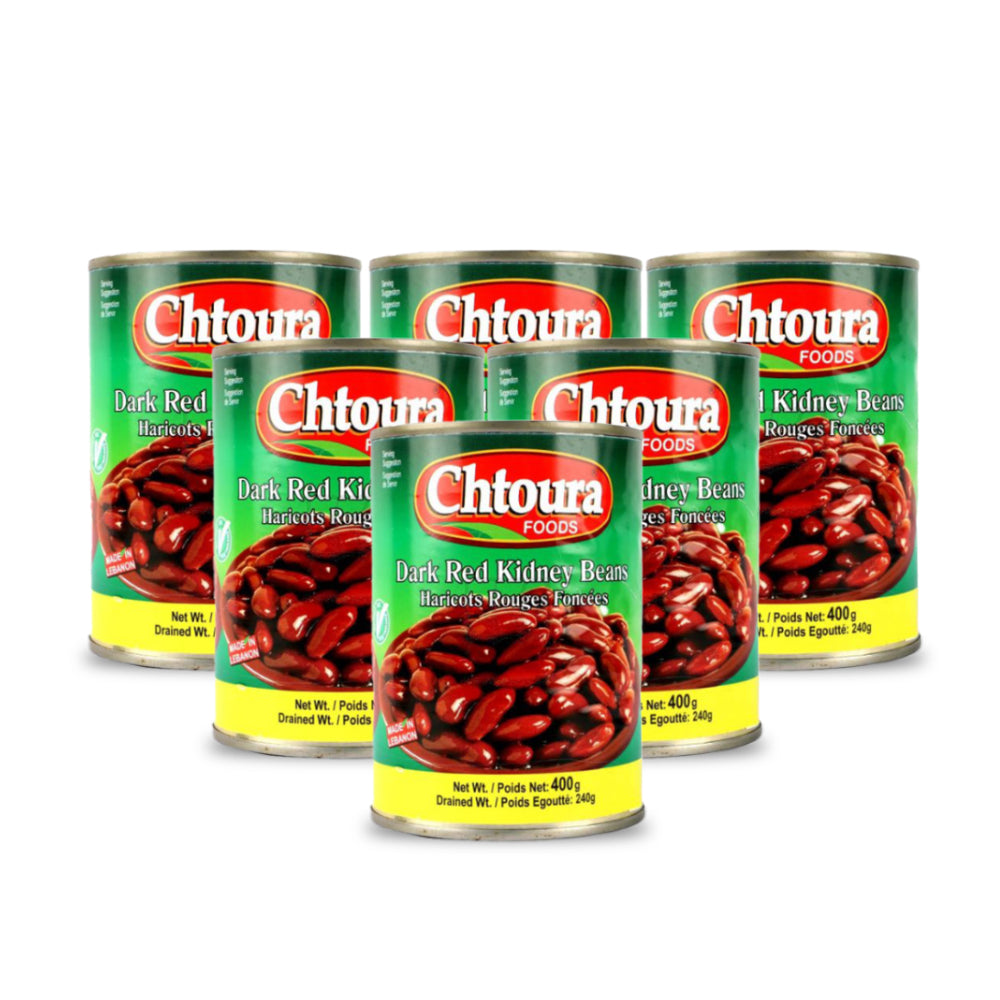Chtoura Food Cooked Fava Beans Red Kidney Beans 400g (Pack of 6)