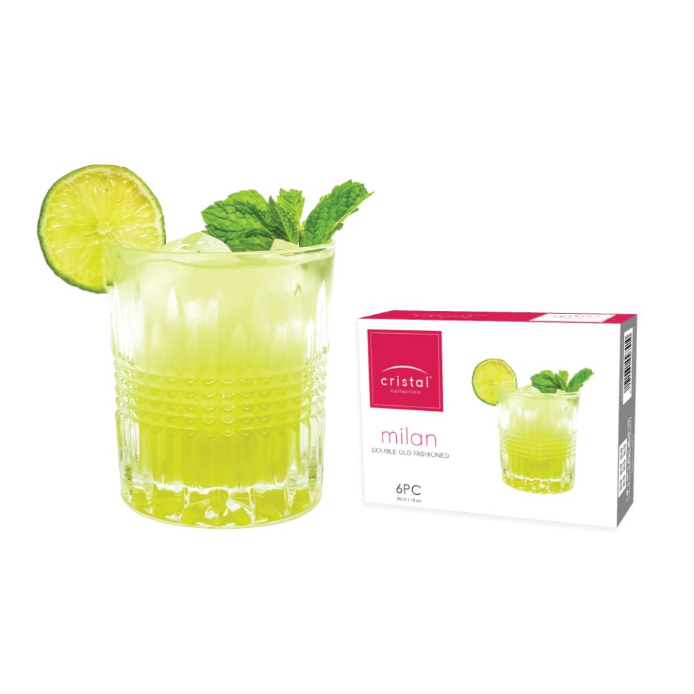 Cristal Milan Double Old Fashioned Glass 300ml - (Pack of 12) - Billjumla.com