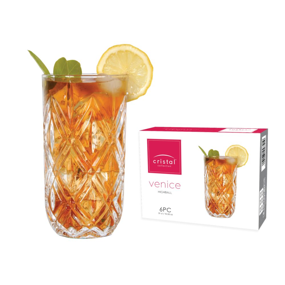 Cristal Venice Highball Glass 310ml - (Pack of 12) - Billjumla.com