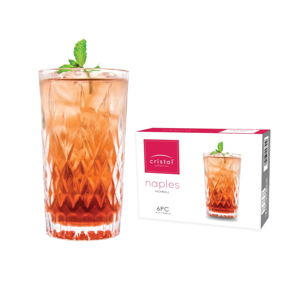 Cristal Naples Highball Glass 310ml - (Pack of 12) - Billjumla.com