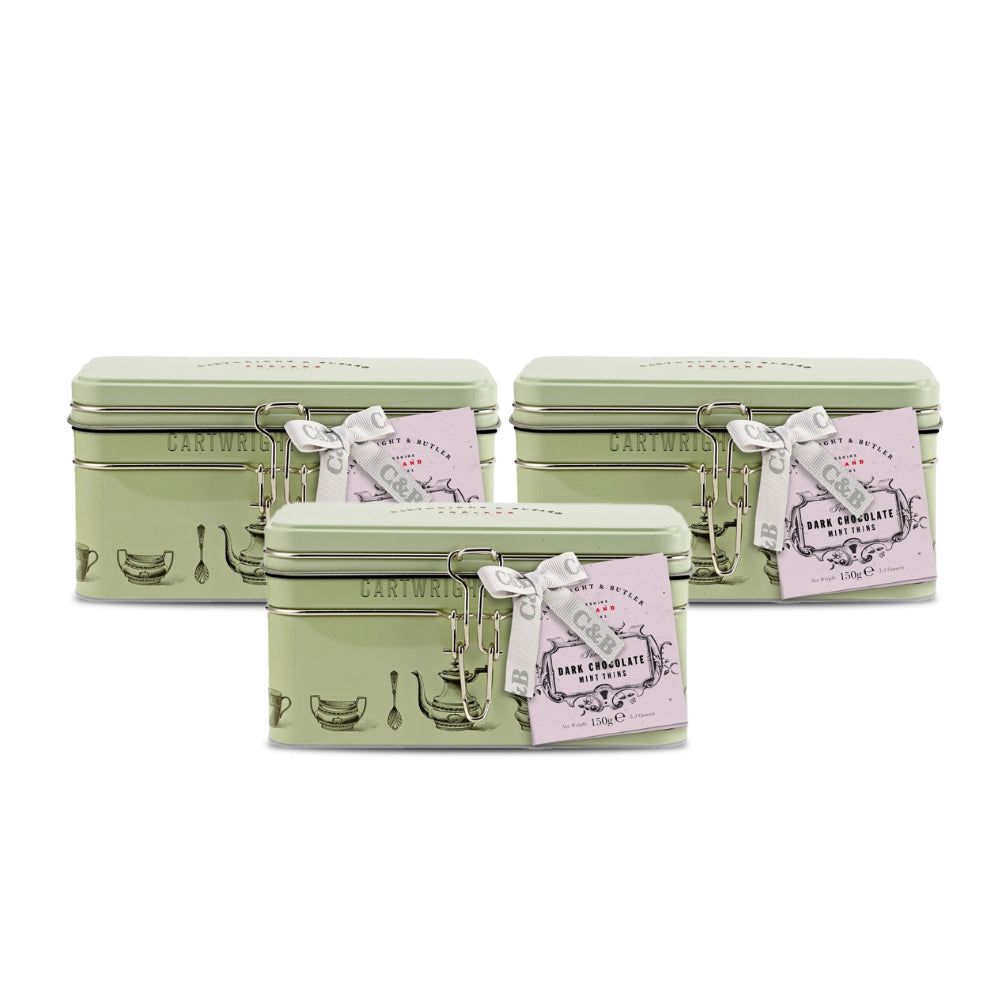 Cartwright & Butler Treasure Chest tin with Mint Chocolate Thins (Pack of 3)