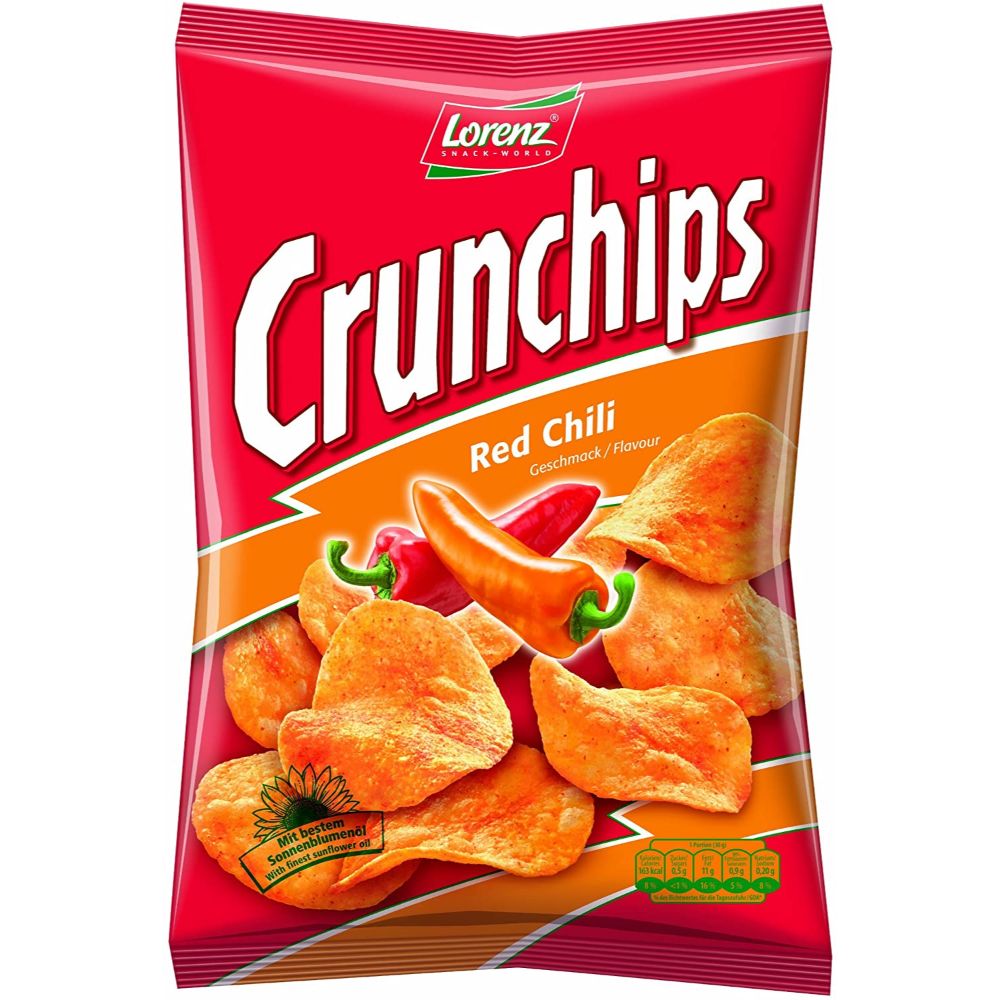 Lorenz Crunchips Red Chilli 175g - (Pack of 20) - Billjumla.com