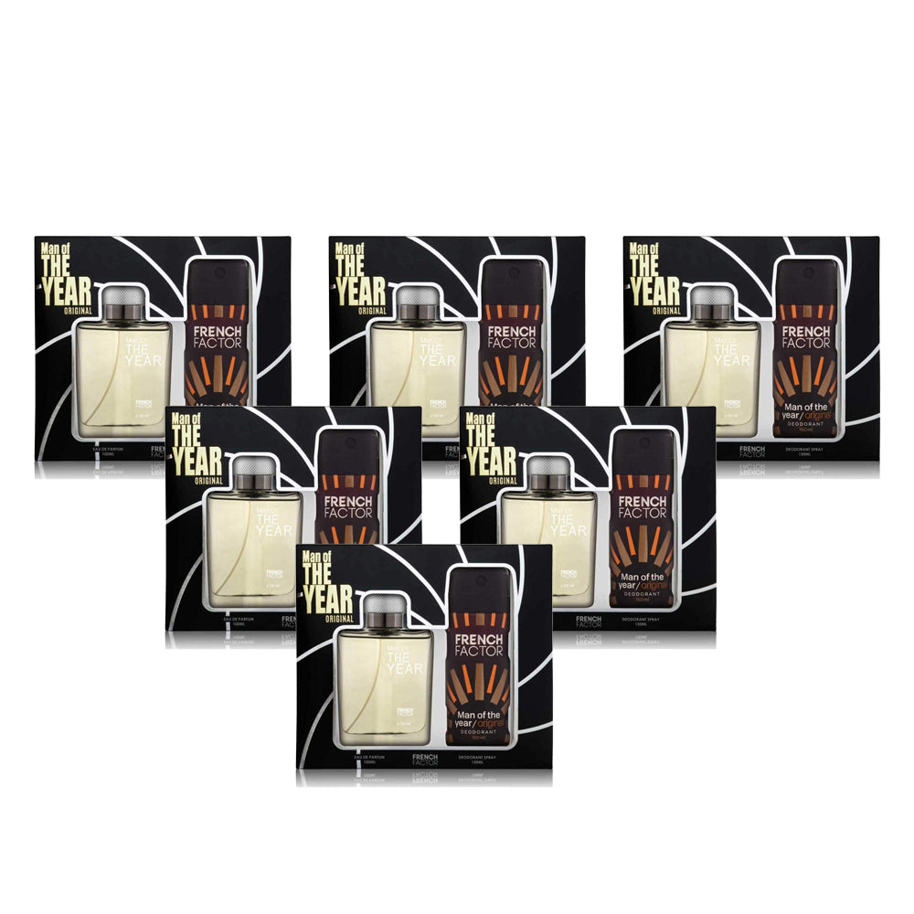 عطر ذا فرينش فاكتور مان أوف ذا بريميوم للرجال - أو دو برفيوم 100 مل + مزيل عرق 150 مل (أصلي) - (مجموعة من 3 عبوات)