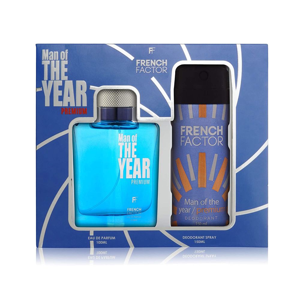 The French Factor Man Of The Year Premium Gift Set For Men Eau De Perfume 100Ml + Deodorant 150Ml (Premium) - (Pack of 3) - Billjumla.com