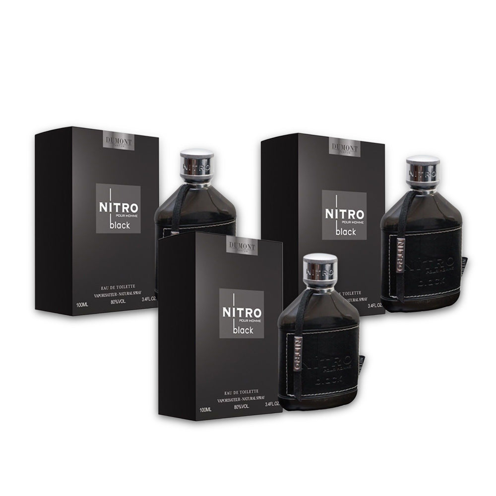 Dumont Nitro Black 100ml Edt - Pack of 3 Boxes
