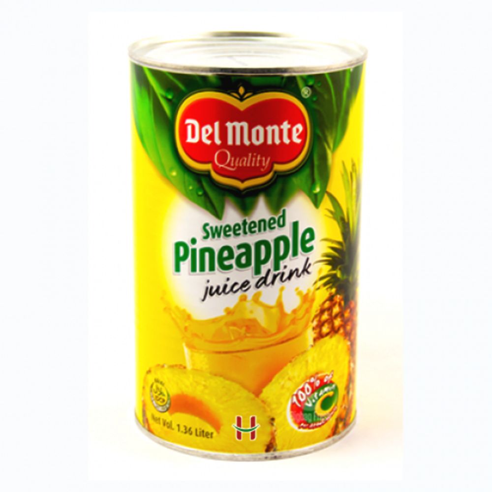 Del Monte Pineapple Juice Drink Sweetened 1.36 Liter (Pack of 12 Pieces) - Billjumla.com