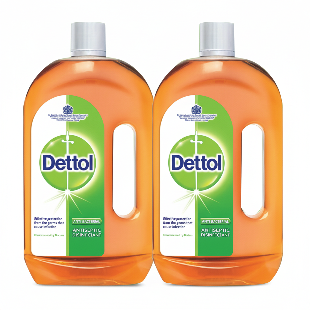 Dettol Antiseptic Antibacterial Disinfectant Liquid 1 Litre (Pack of 2)