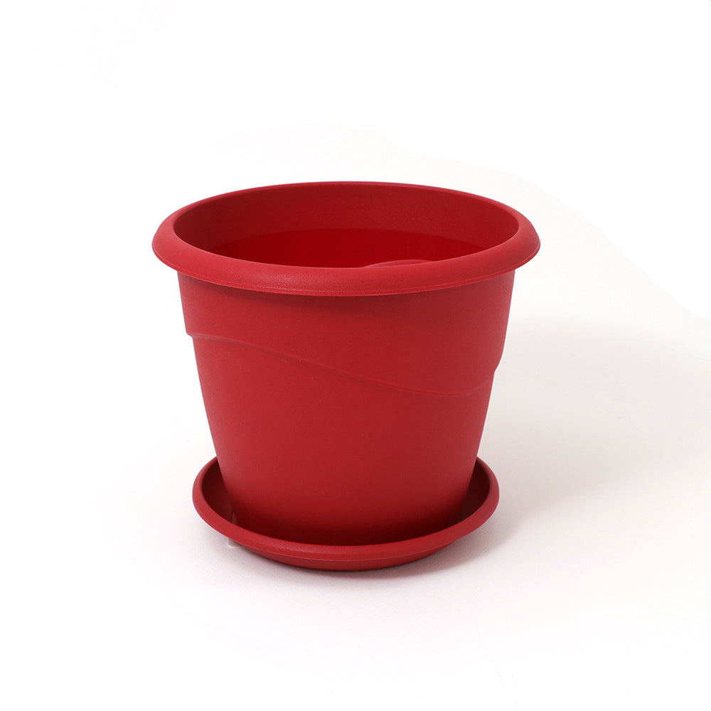 EDA Pot with Saucer 18 cm-Red Pack Of 6 - Billjumla.com