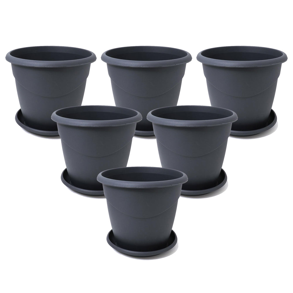 إيدا وعاء مع صحن 30 سم - رمادي مجموعة من 6 قطع