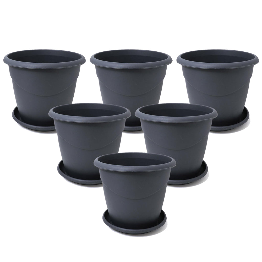 إيدا وعاء مع صحن 35 سم - رمادي مجموعة من 6 قطع